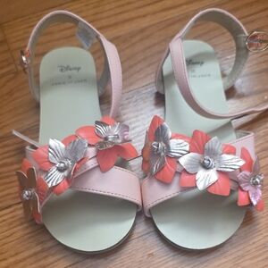 Janie and Jack Pink and Silver Floral Kids Sandals